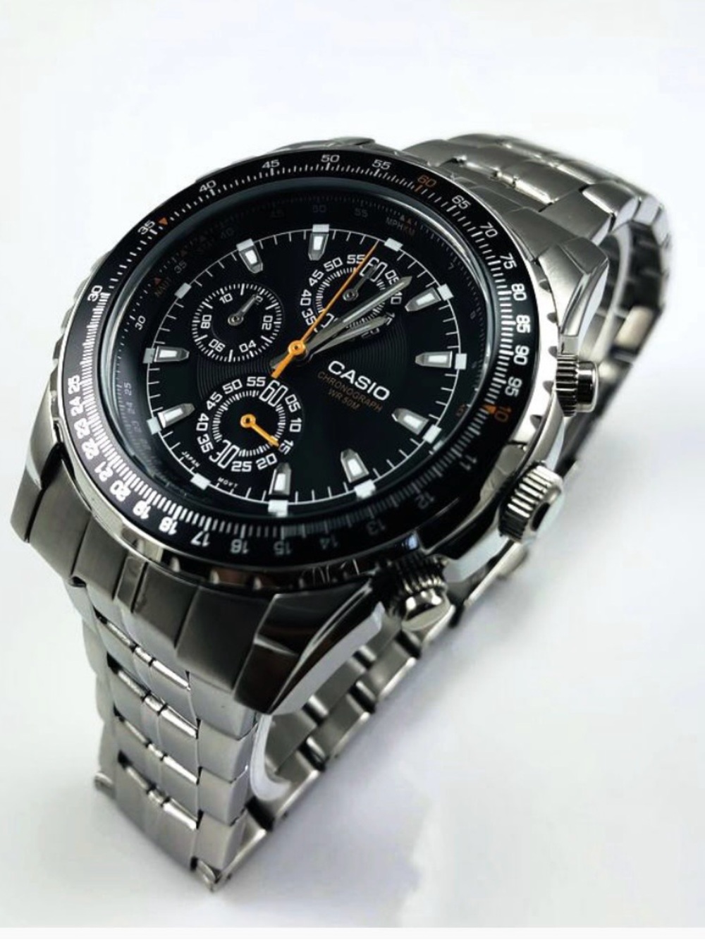 NWT Men's Casio Chronograph Pilot Slide Rule Bezel Watch - Picture 3 of 6